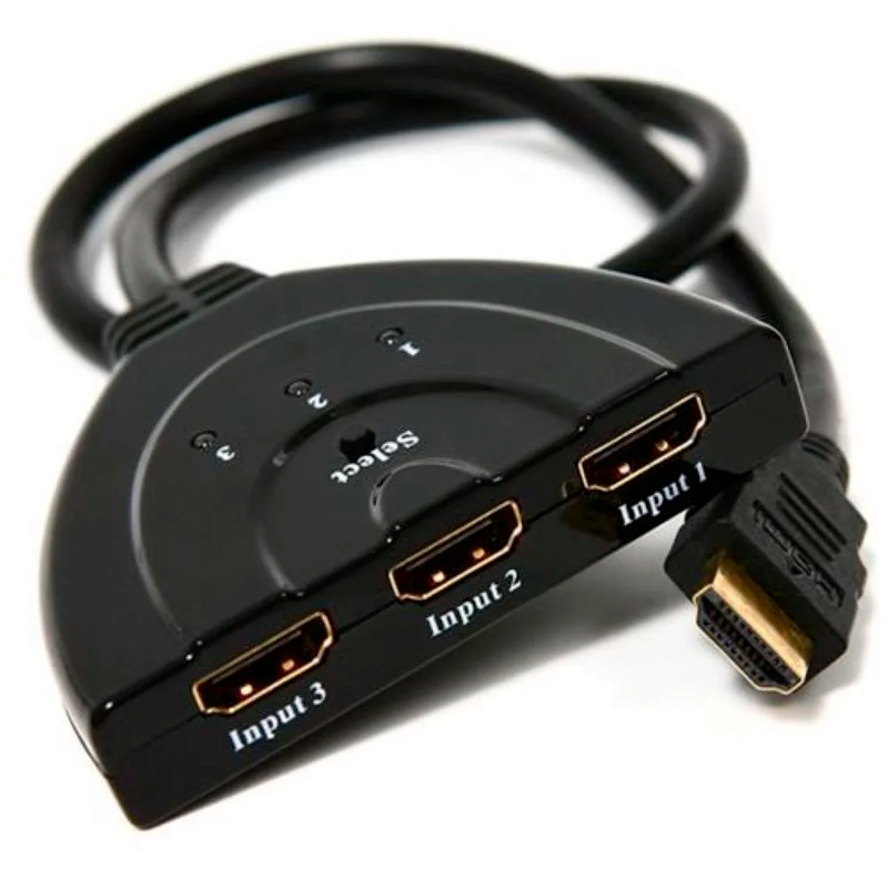 Hub Hdmi Switch 3x1 Adaptador Cabo - 3 - Entradas E 1 Saída